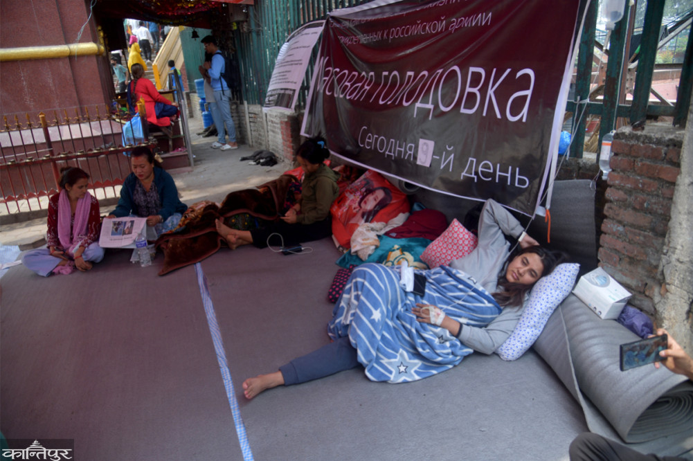 Today is the 11th day of fasting for the family of Nepalis who joined the Russian army