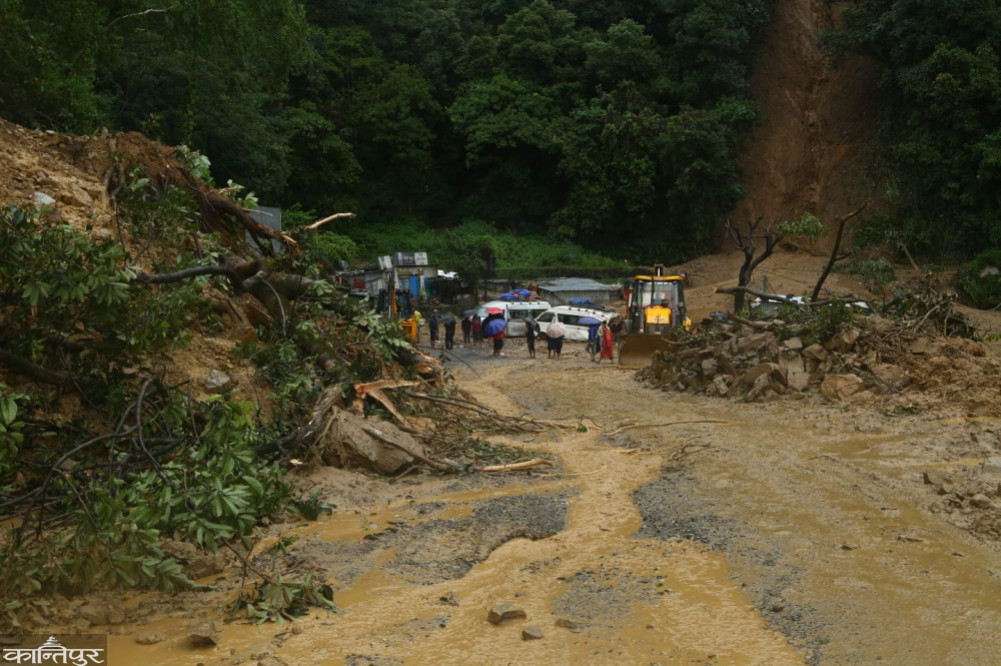 14 dead bodies were pulled out from the bus buried by a landslide in Jhyaplekhola in Dhading