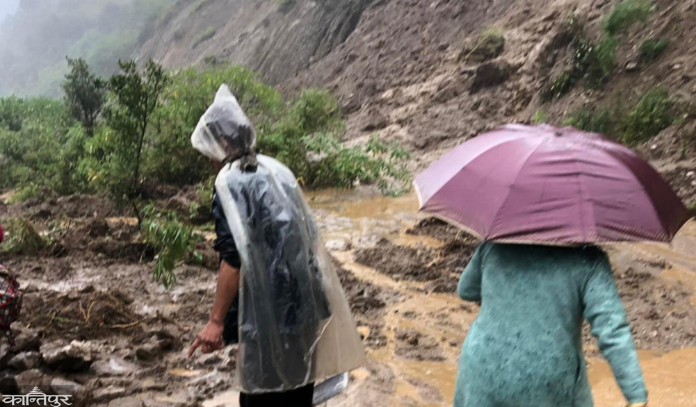 Main and subsidiary roads blocked due to flash floods in Panchthar