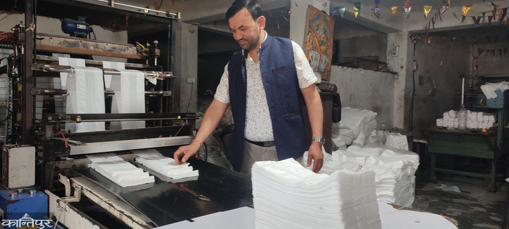 Ramprasad, who started a business selling plastic bags