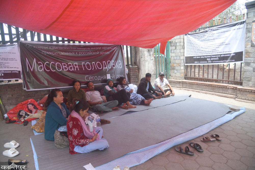 Relatives of Nepalis in the Russian army are on hunger strike for 11 days