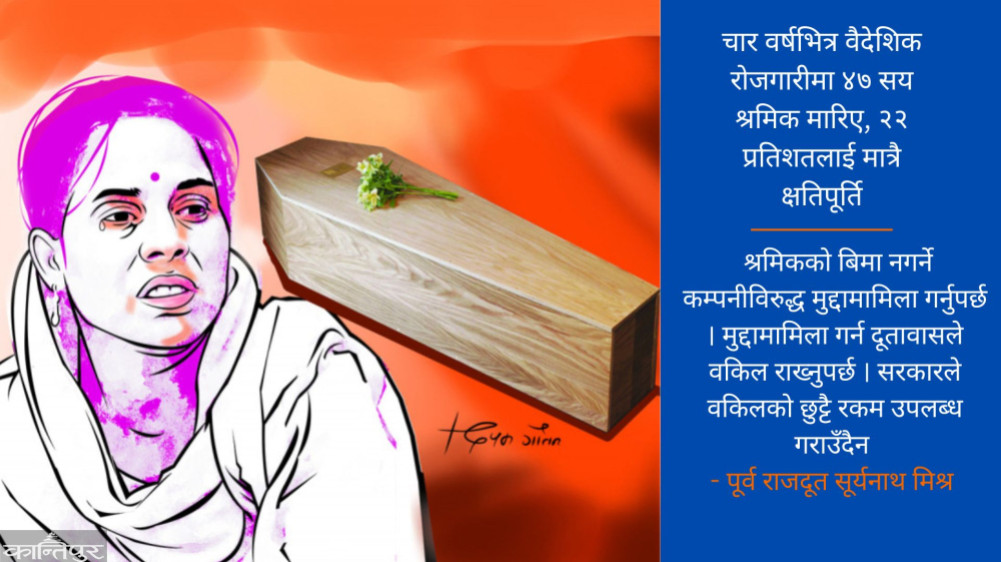 The government could not provide compensation to the families of all the workers who died in foreign employment