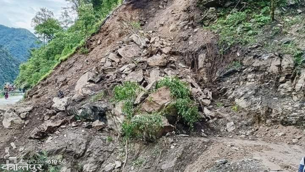Landslide blocked Karnali highway