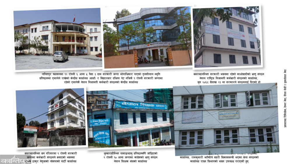 Occupation of government land and buildings by parties and fraternal organizations