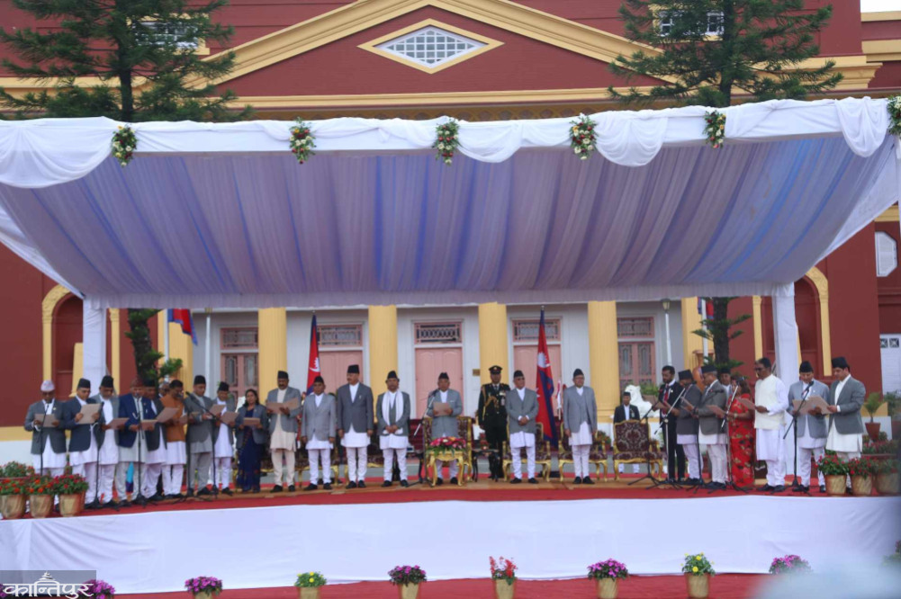 Oli Council of Ministers: 21 ministers including two deputy prime ministers took oath