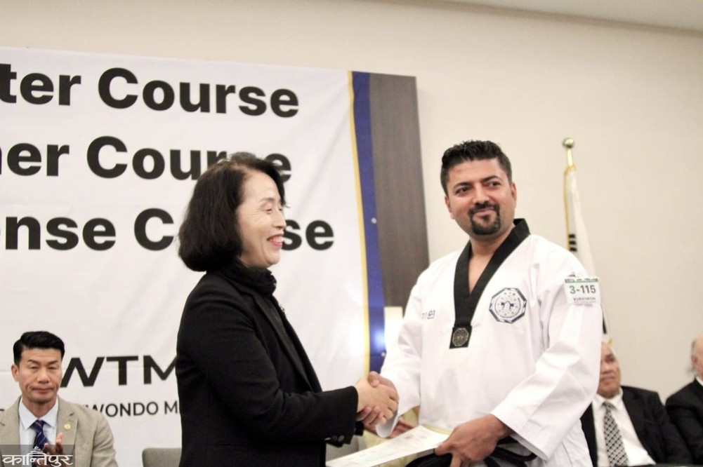 Taekwondo coach Jagan Adhikari honored in America