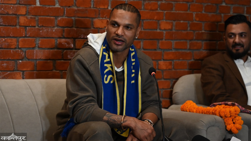 Shikhar Dhawan arrived in Kathmandu to play NPL