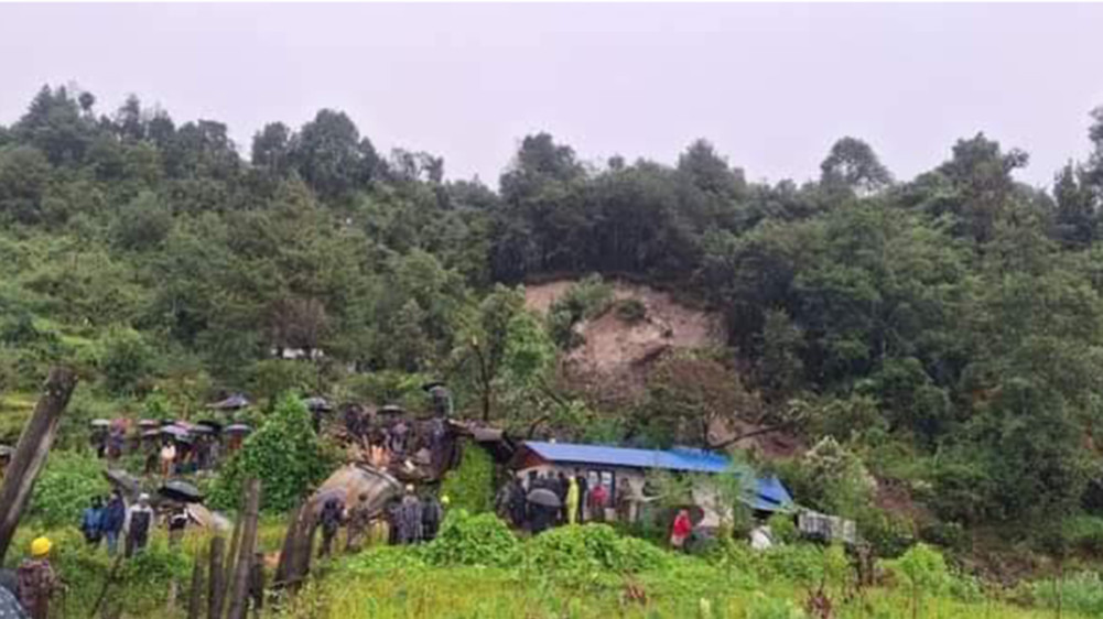 3 members of the same family died when a landslide destroyed their house in Bhimeshwar of Dolakha