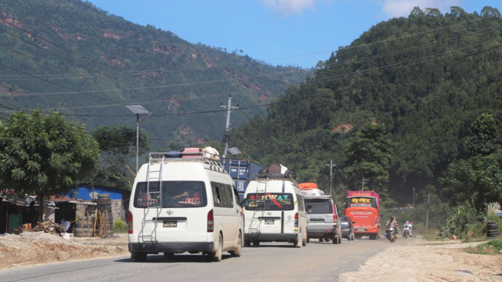 1700 vehicles entered Kathmandu since the blocked road in Jhaple River was opened