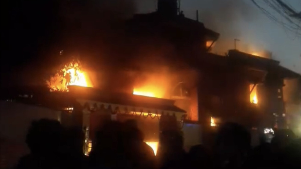 The Dhapasi fire was extinguished after two hours