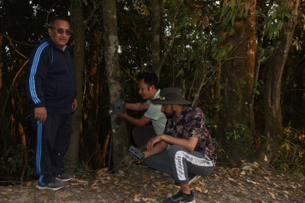 Installation of camera traps to study leopards in Shivpuri Nagarjuna National Park