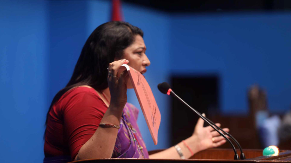 Congress MP Chaudhary supported Lingden's move to tear the budget booklet in the rostrum