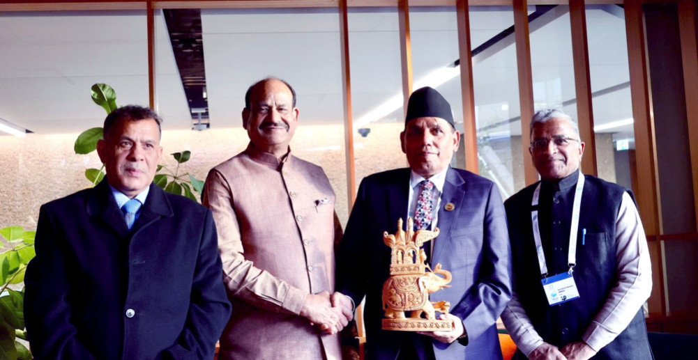 Meeting between National Assembly Speaker Dahal and Indian Lok Sabha Speaker Birla