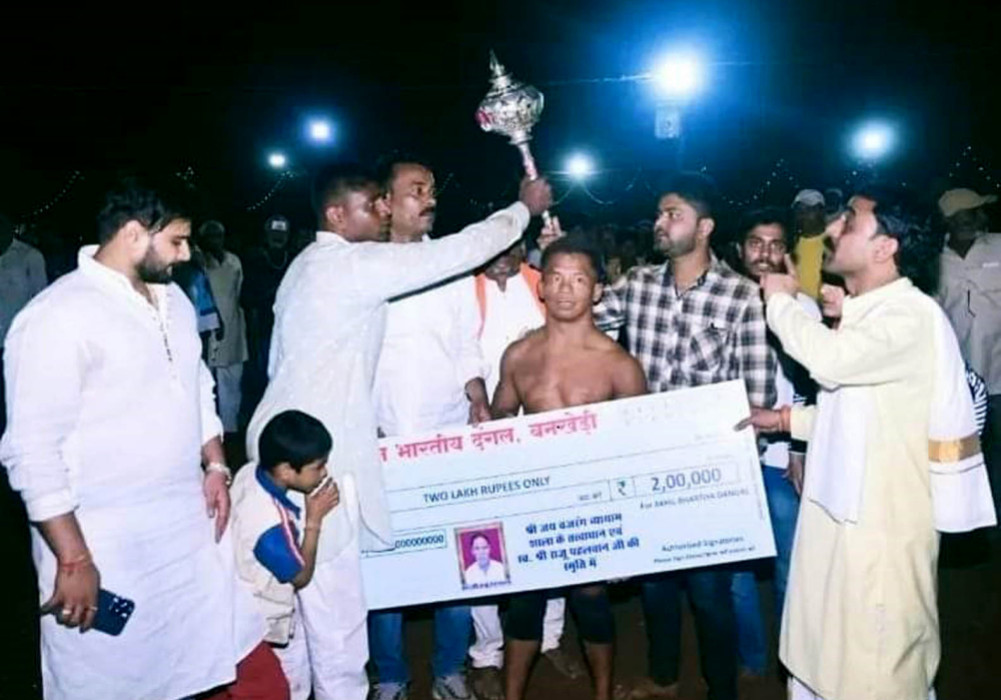 Deva of Palpa enjoying Indian wrestling