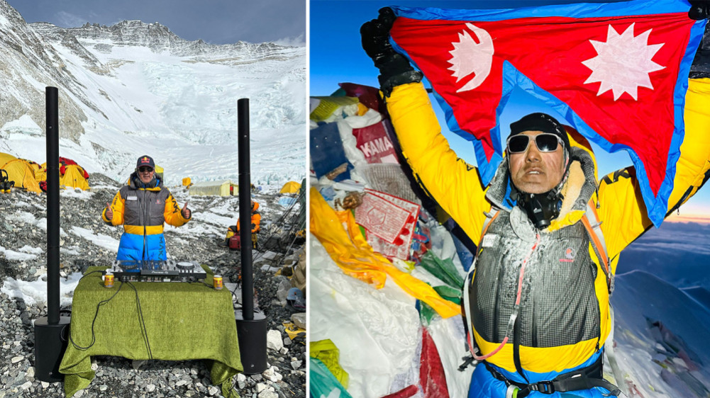 DJing at Everest Camp 2