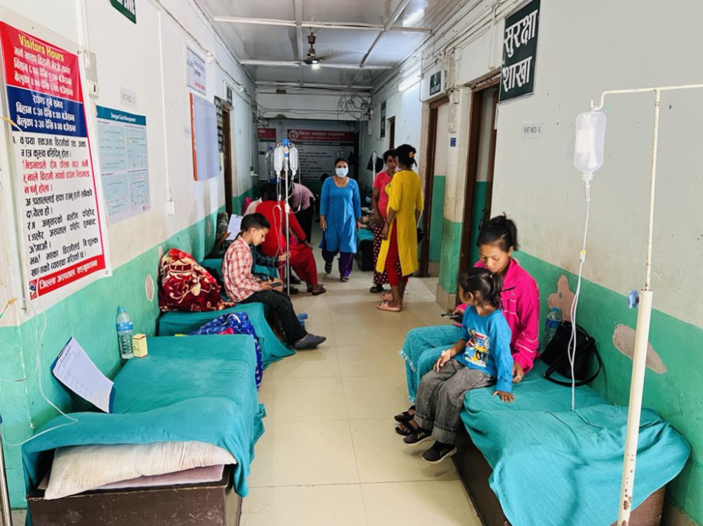 When the patient gets sick, treatment is carried out in Sankhuwasabha Hospital and kept on the floor