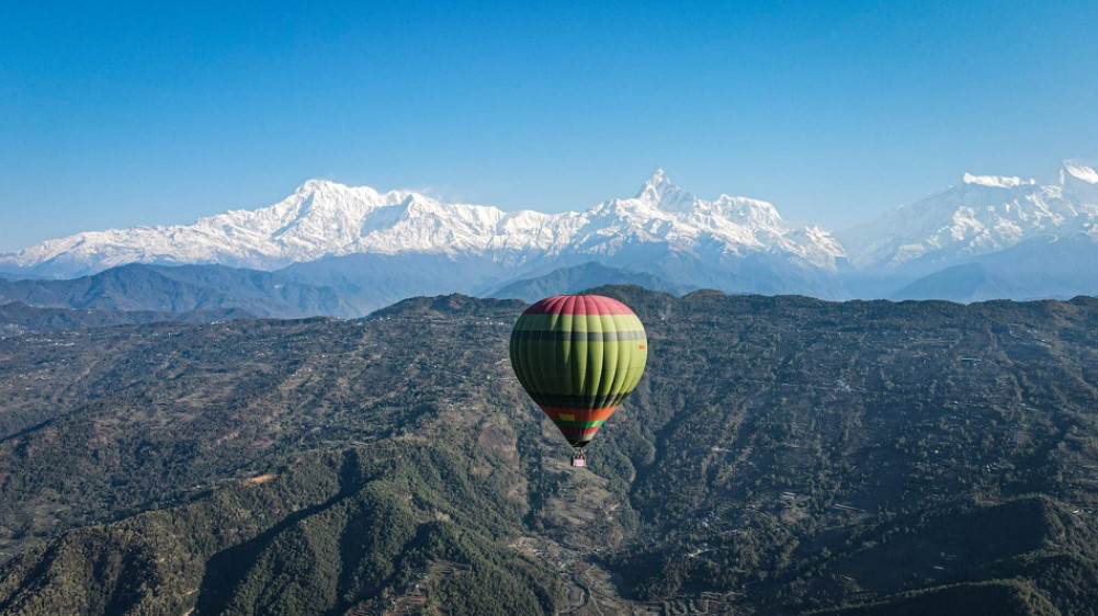 The sunrise seen from the 'hot air balloon'