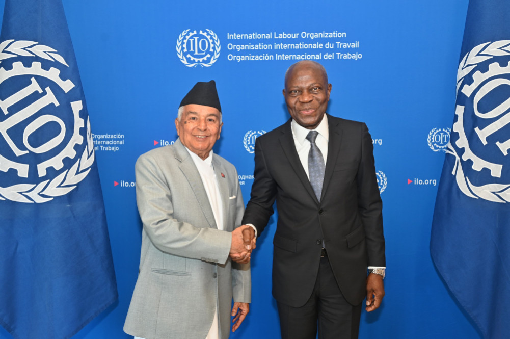 Meeting between President Paudel and ILO Director General Hungbo