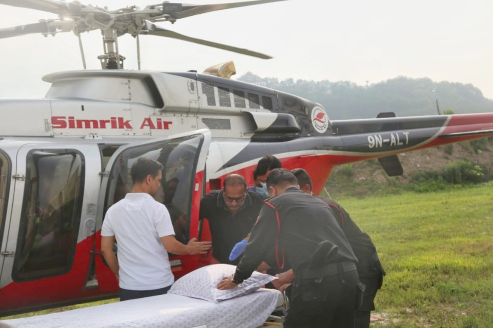 President Sirohia was brought to Medicity Hospital in Kathmandu for further treatment