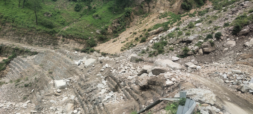 Landslide blocked Karnali highway