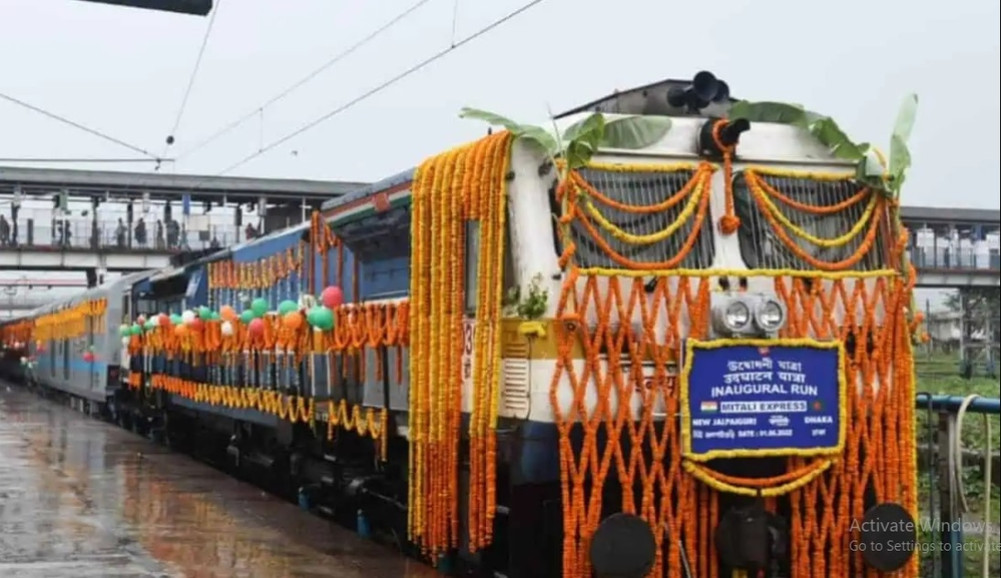 Why was the train and bus service between India and Bangladesh blocked?