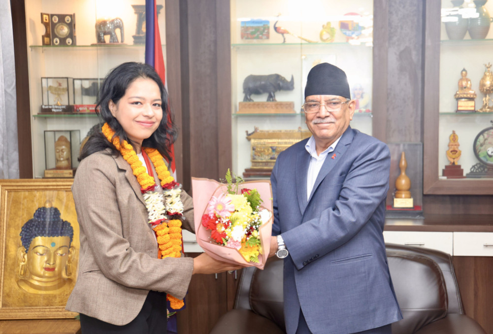 Dahal honored Palesha, bronze medalist in Para Olympics