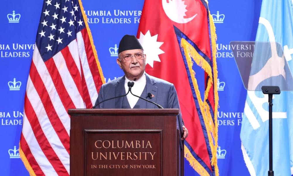 Prime Minister Oli said at Columbia University: ”Nepal is always in favor of peace”.
