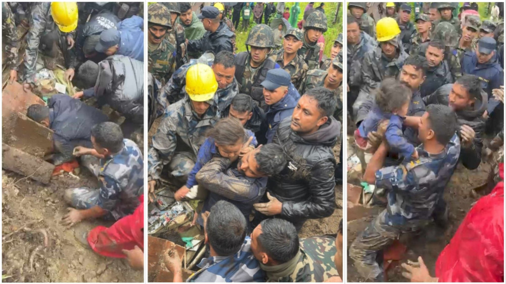 ..who rescued a 2-year-old child buried in a landslide alive
