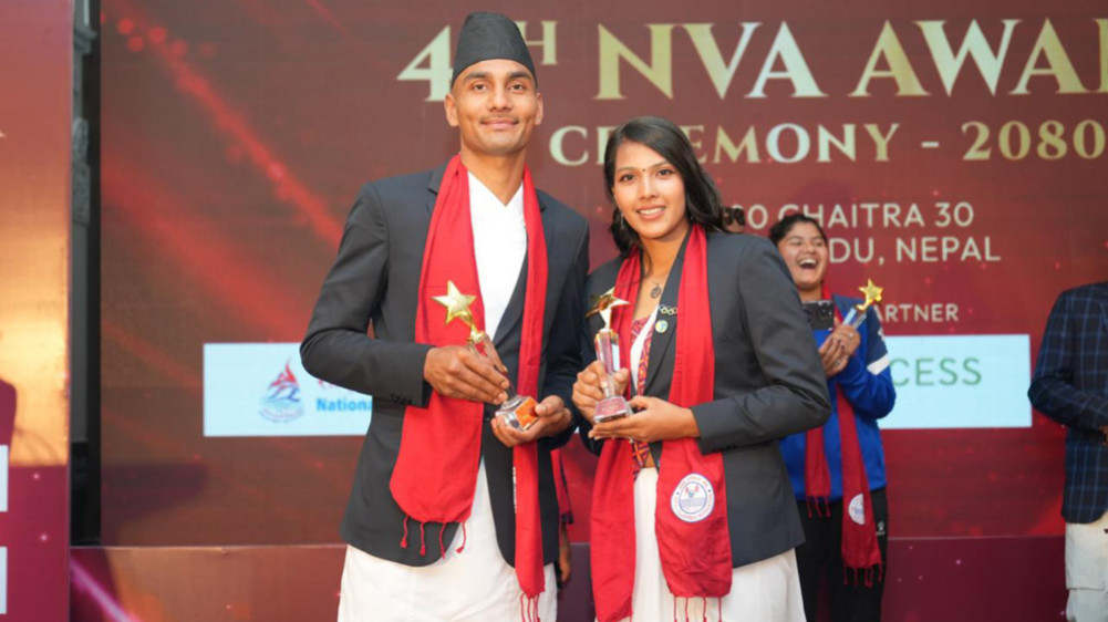 Usha and Ravin were selected volleyball players of the year