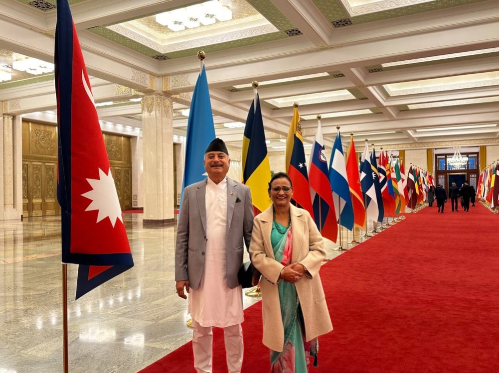 Nepali Ambassador to China Oli presented the certificate of status to Chinese President Xi