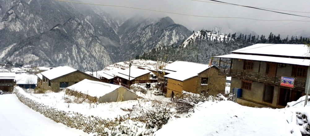 Snowfall in Humla