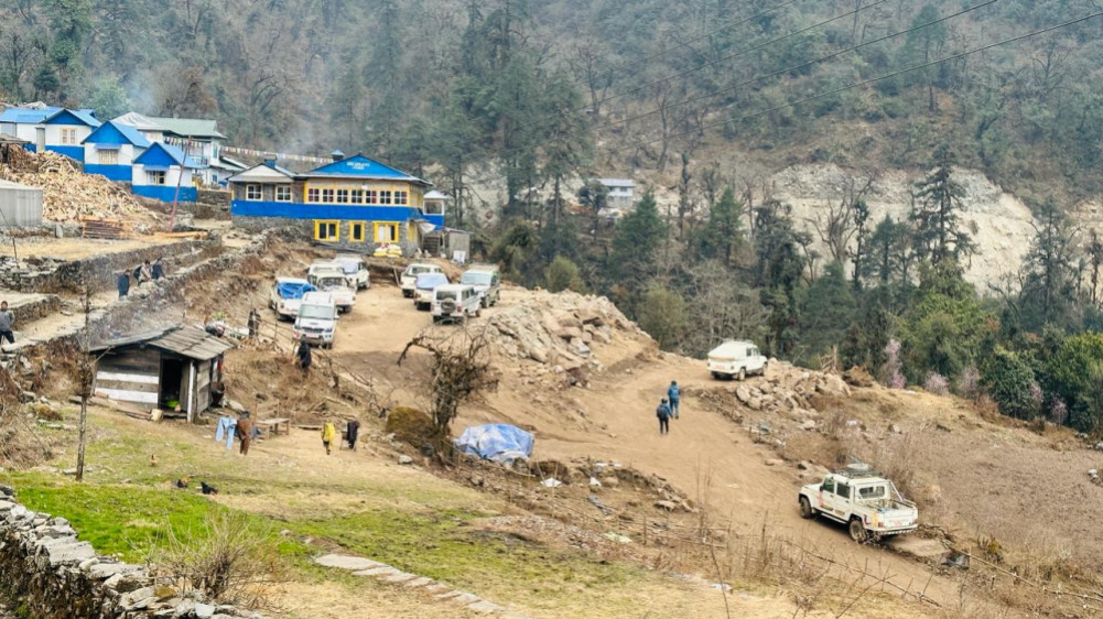 A motorable bridge on the road connecting the Khumbu area of Mt