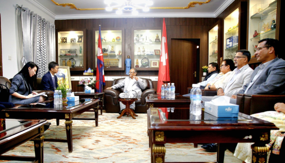 Meeting between Maoist Chairman Dahal and Chinese Communist Party leader Chen Gang