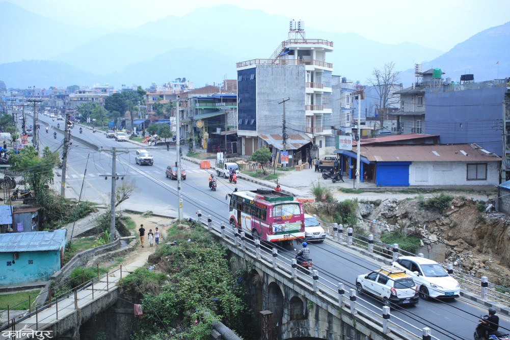 Derelict bridge on model road
