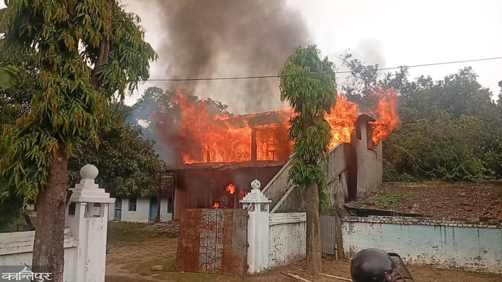 UML MP Leelanath Shrestha's house set on fire