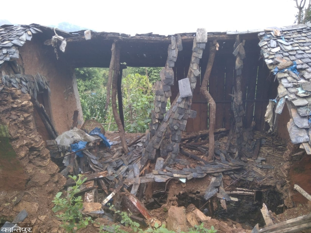Rain caused damage to various places in Gulmi