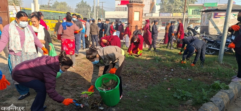 Buddhist University cleans Lumbini