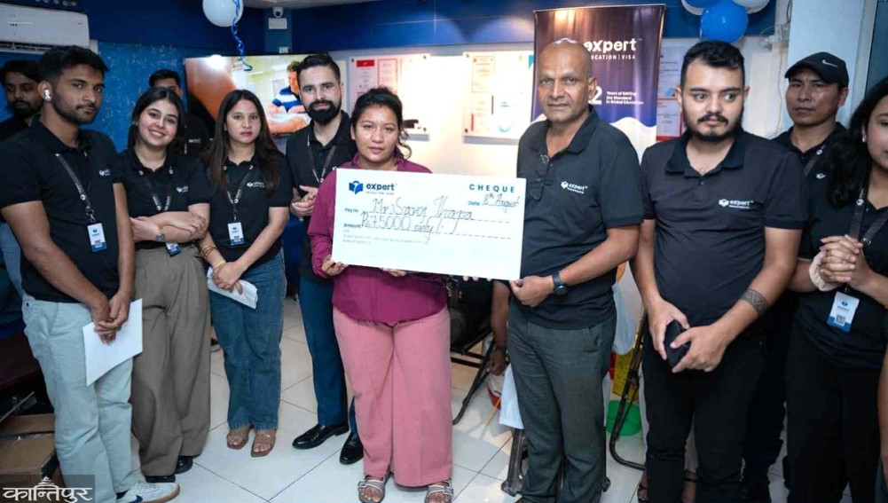 75,000 support from Expert Education to Thapa, who is suffering from blood cancer