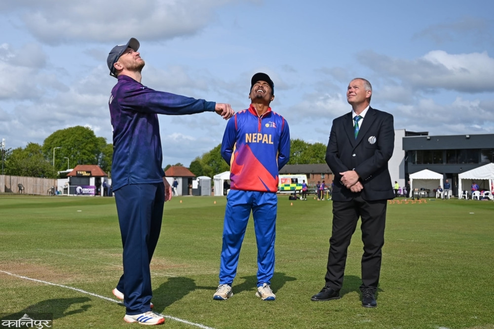 Nepal's first fielding against Scotland