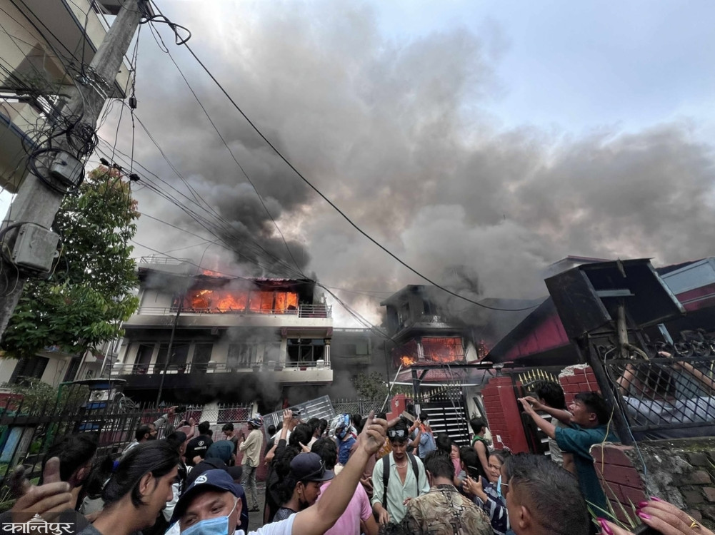 Prime Minister Oli's house in Balkot was set on fire