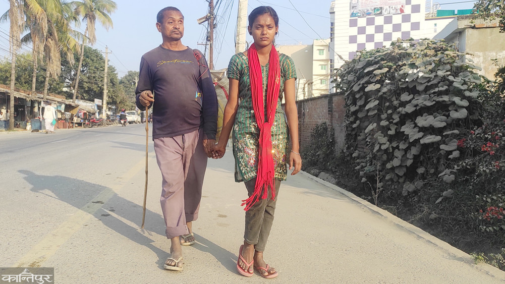 A father who has been holding his daughter's hand for 16 years
