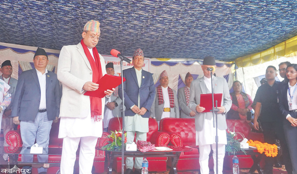 Baniyan as Chief Minister of Bagmati, all but one new in the 8-member cabinet