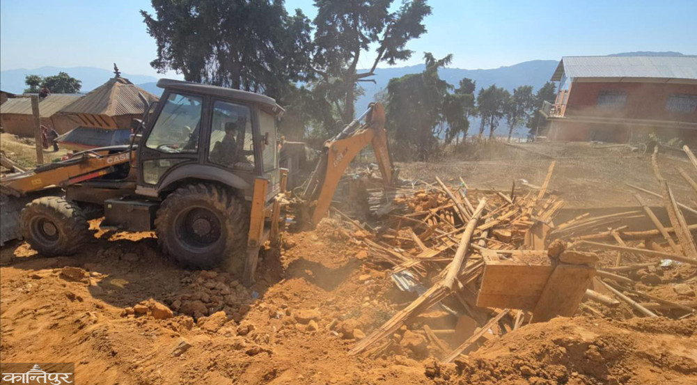 Houses built encroaching on army land were removed