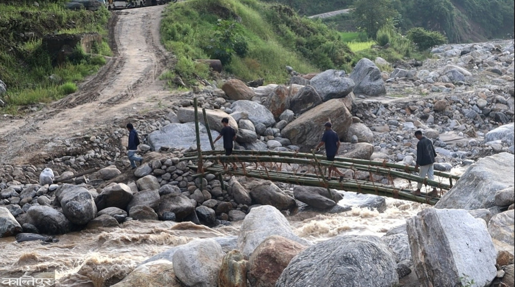 A year has passed since the flood damaged, the damaged structures in Panchthar have not been reconstructed