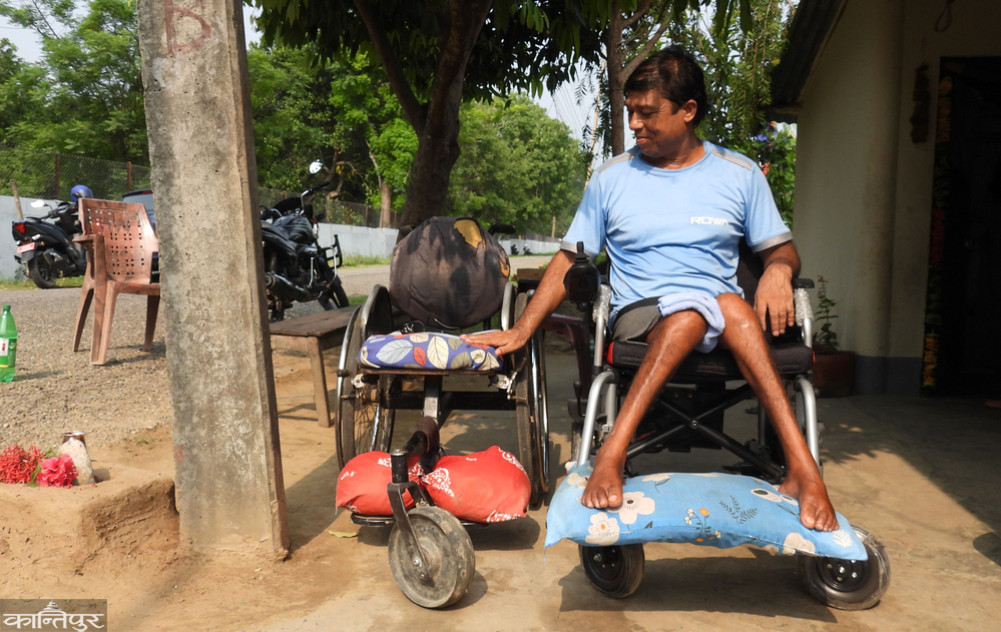 Balaram in the new Hrivalchair after 16 years