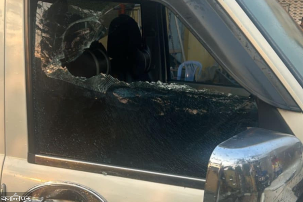 Vandalism of Rohini rural municipality president's car