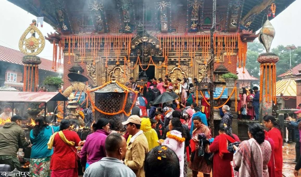 Crowds of devotees throng Changunarayan Temple in Bhaktapur on the occasion of Haribodhani Ekadashi