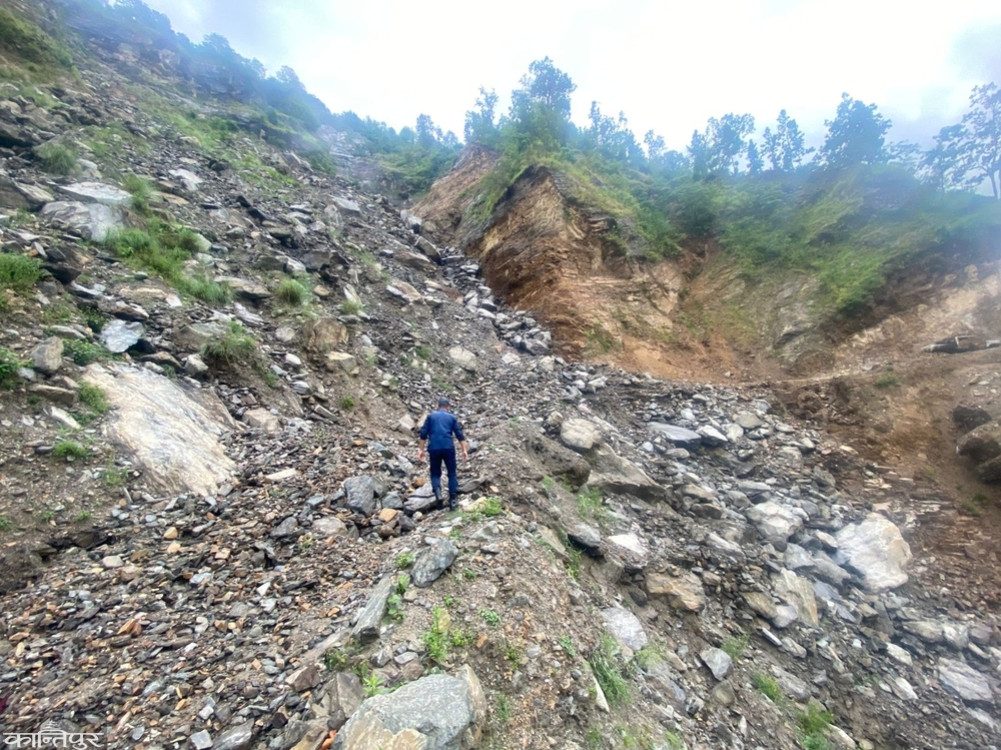 Landslide blocked Karnali highway