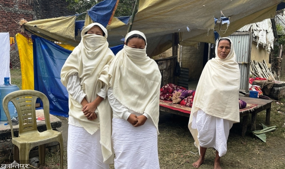 Poor family struggling to survive the cold in a tent, seeks loan for rent