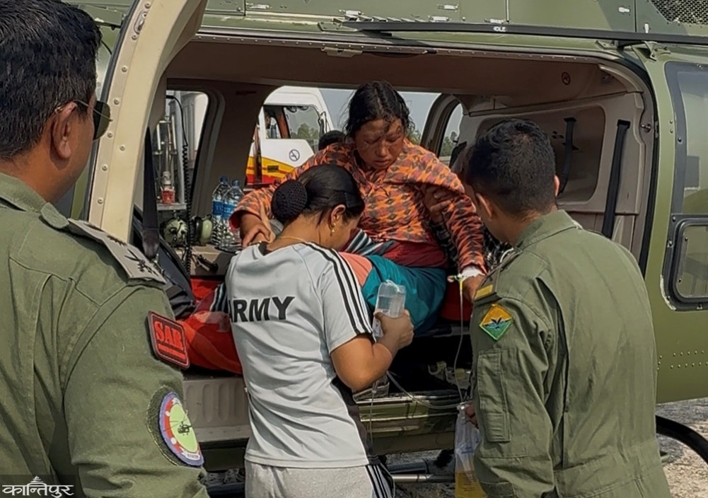 Rescue of two pregnant women from Humla and Bajura by helicopter